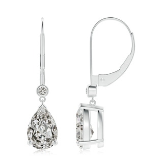 9x6mm KI3 Pear-Shaped Diamond Leverback Drop Earrings with Diamond Accent in P950 Platinum