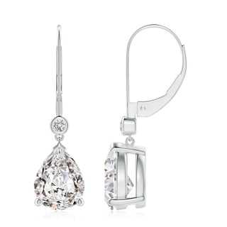 9x7mm IJI1I2 Pear-Shaped Diamond Leverback Drop Earrings with Diamond Accent in P950 Platinum