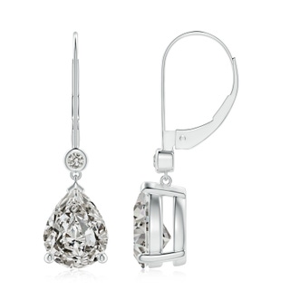 9x7mm KI3 Pear-Shaped Diamond Leverback Drop Earrings with Diamond Accent in P950 Platinum