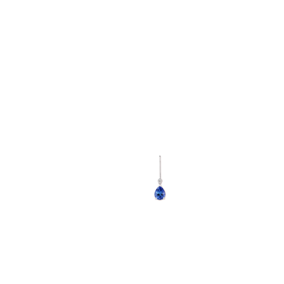8x6mm AA Pear-Shaped Tanzanite Leverback Drop Earrings with Diamond in White Gold ear