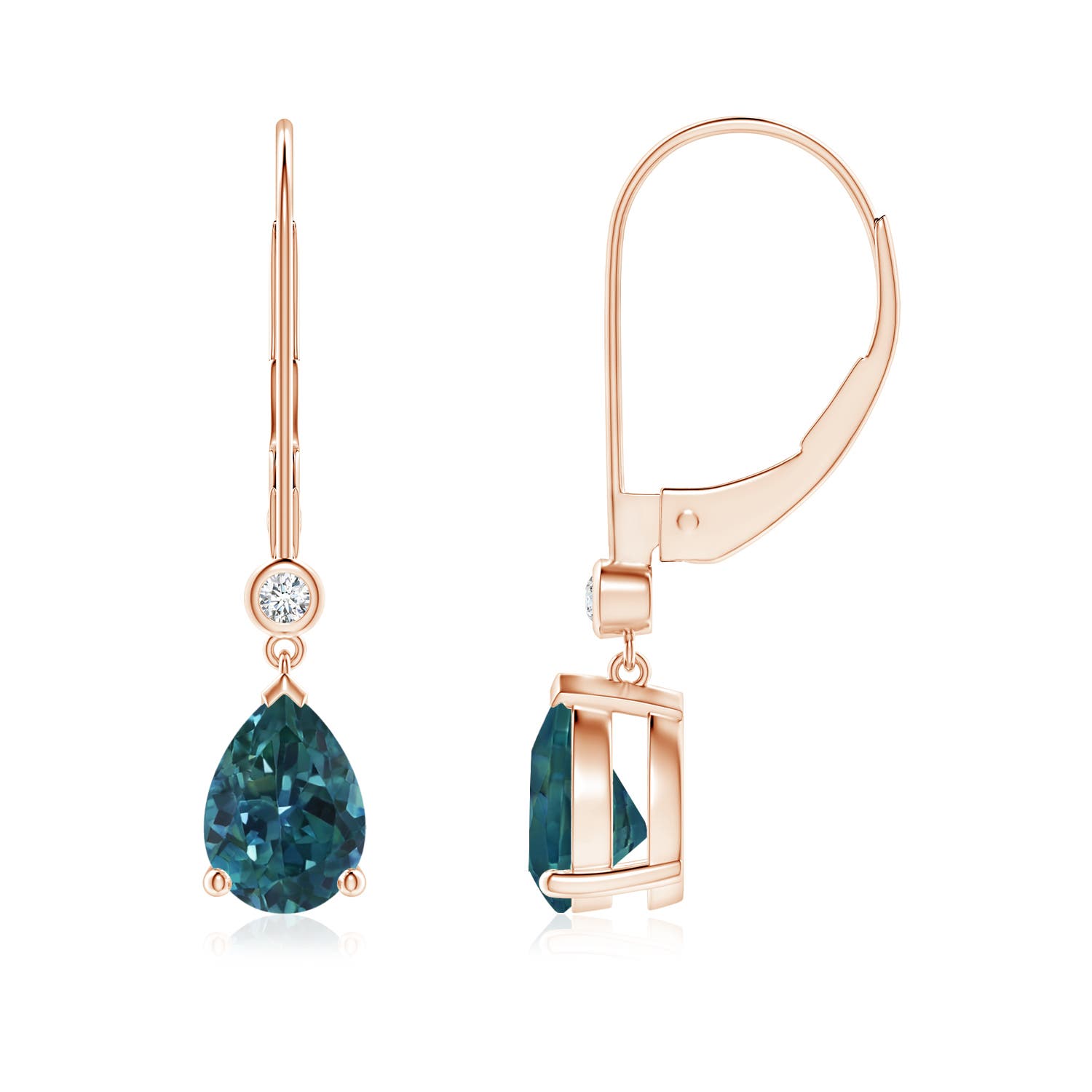 ANGARA Ct Teal Montana Sapphire Leverback Earrings with