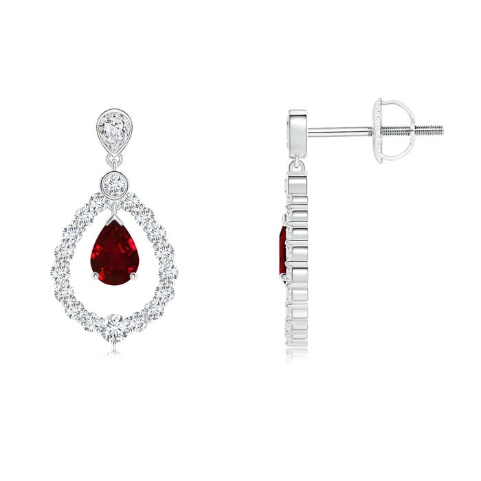 AAAA - Ruby / 1.9 CT / 14 KT White Gold