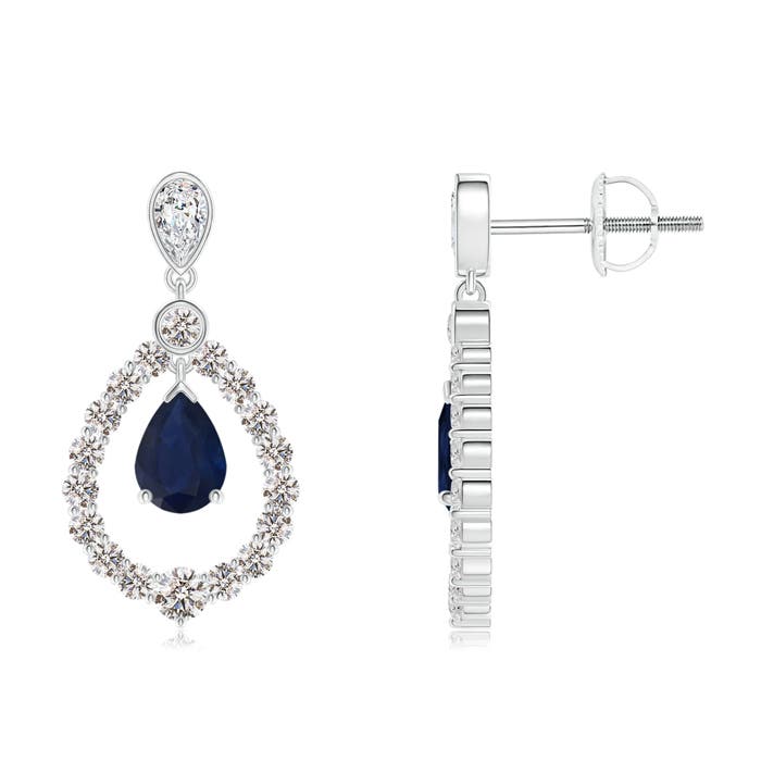 A - Blue Sapphire / 3.14 CT / 14 KT White Gold