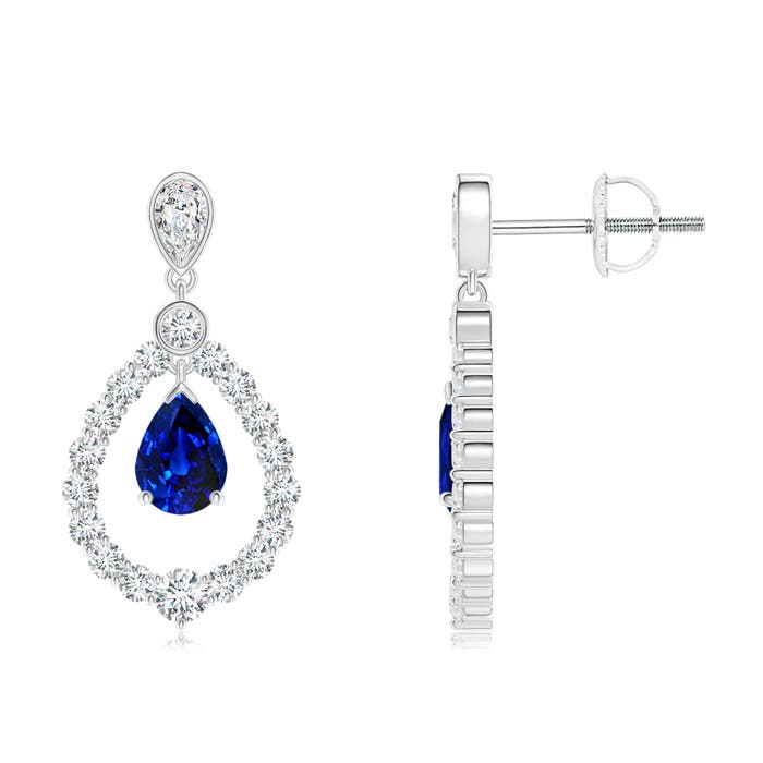 AAAA - Blue Sapphire / 3.14 CT / 14 KT White Gold