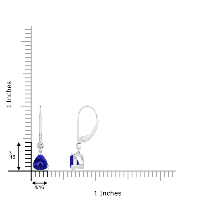 6mm AAAA V Prong-Set Trillion Tanzanite Leverback Drop Earrings in P950 Platinum product image