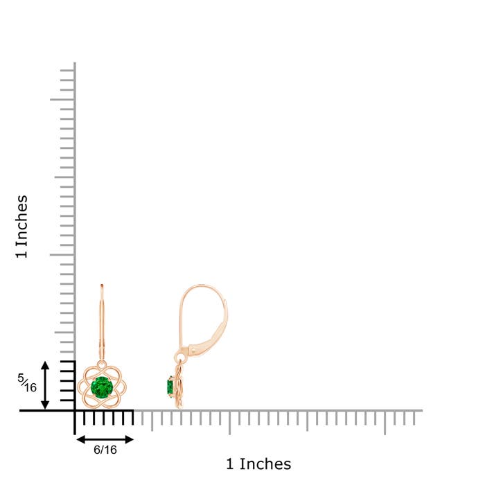 AAAA - Emerald / 0.48 CT / 14 KT Rose Gold