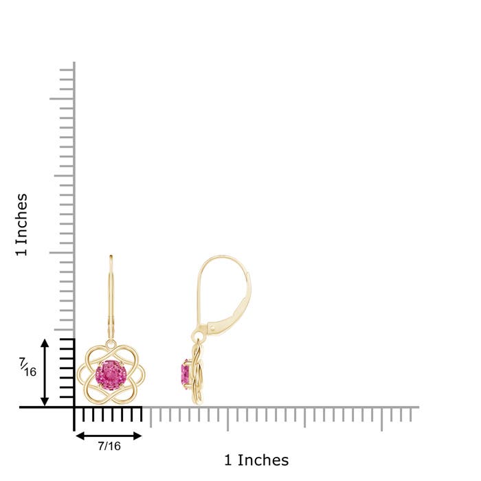 AAA - Pink Sapphire / 1.2 CT / 14 KT Yellow Gold