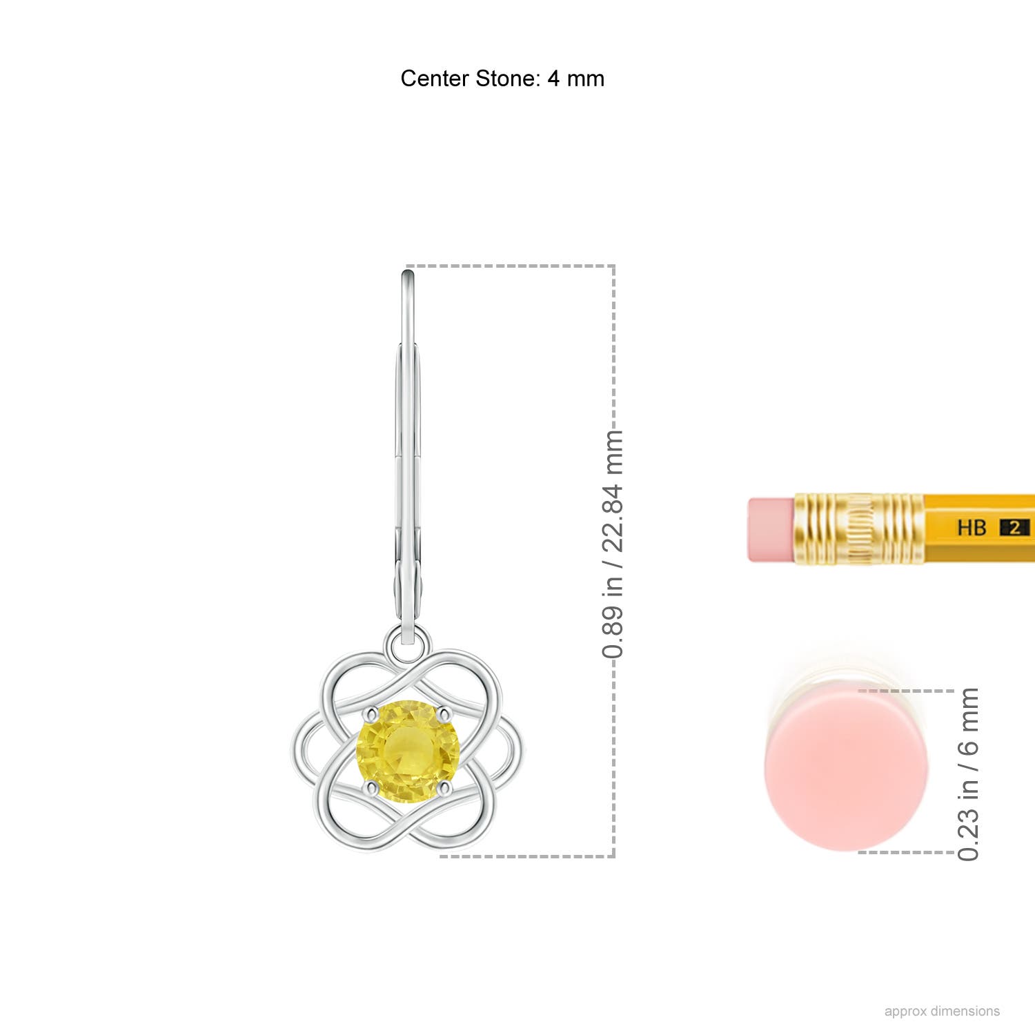 A - Yellow Sapphire / 0.54 CT / 14 KT White Gold