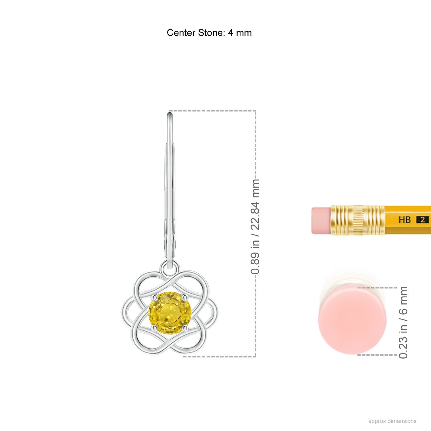 AAA - Yellow Sapphire / 0.54 CT / 14 KT White Gold