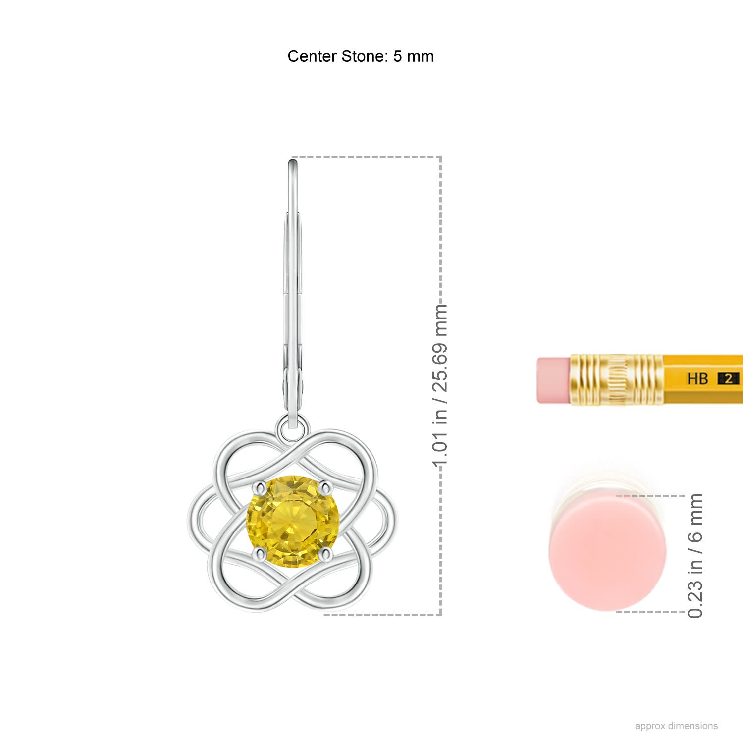 AAA - Yellow Sapphire / 1.06 CT / 14 KT White Gold