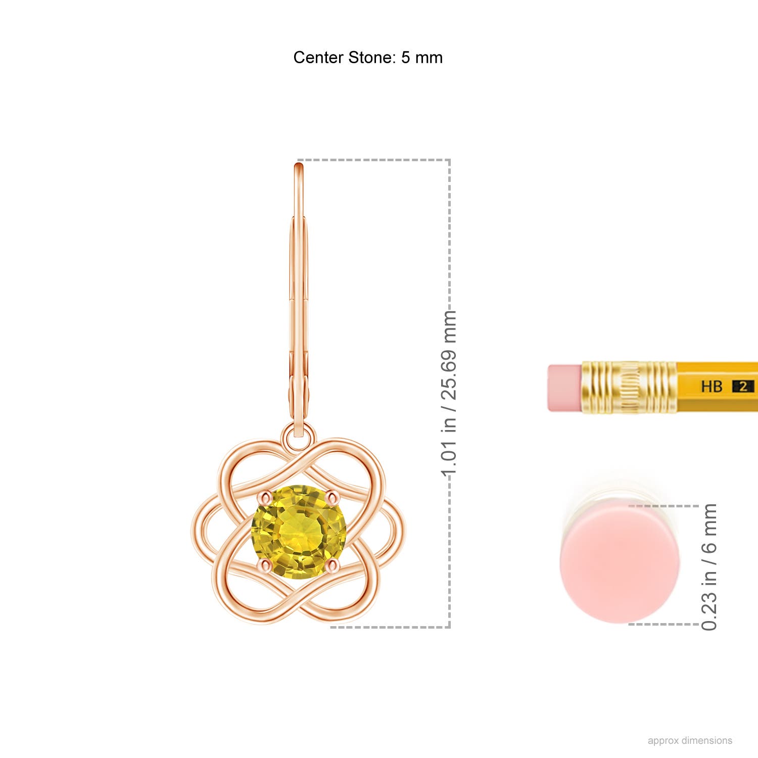 AAAA - Yellow Sapphire / 1.06 CT / 14 KT Rose Gold