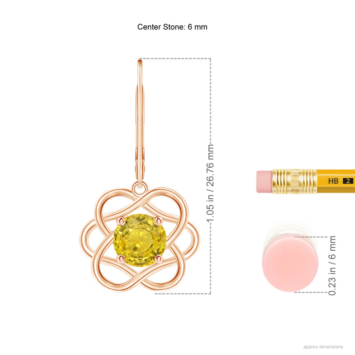 AAA - Yellow Sapphire / 2 CT / 14 KT Rose Gold