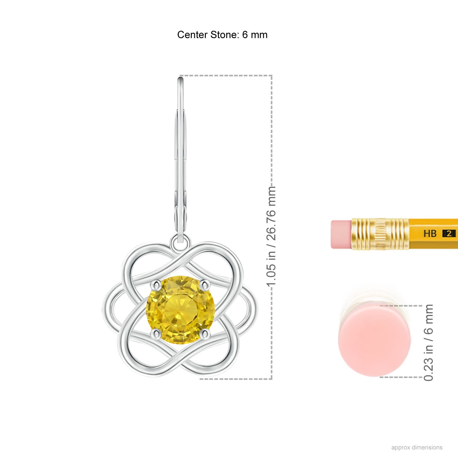 AAA - Yellow Sapphire / 2 CT / 14 KT White Gold