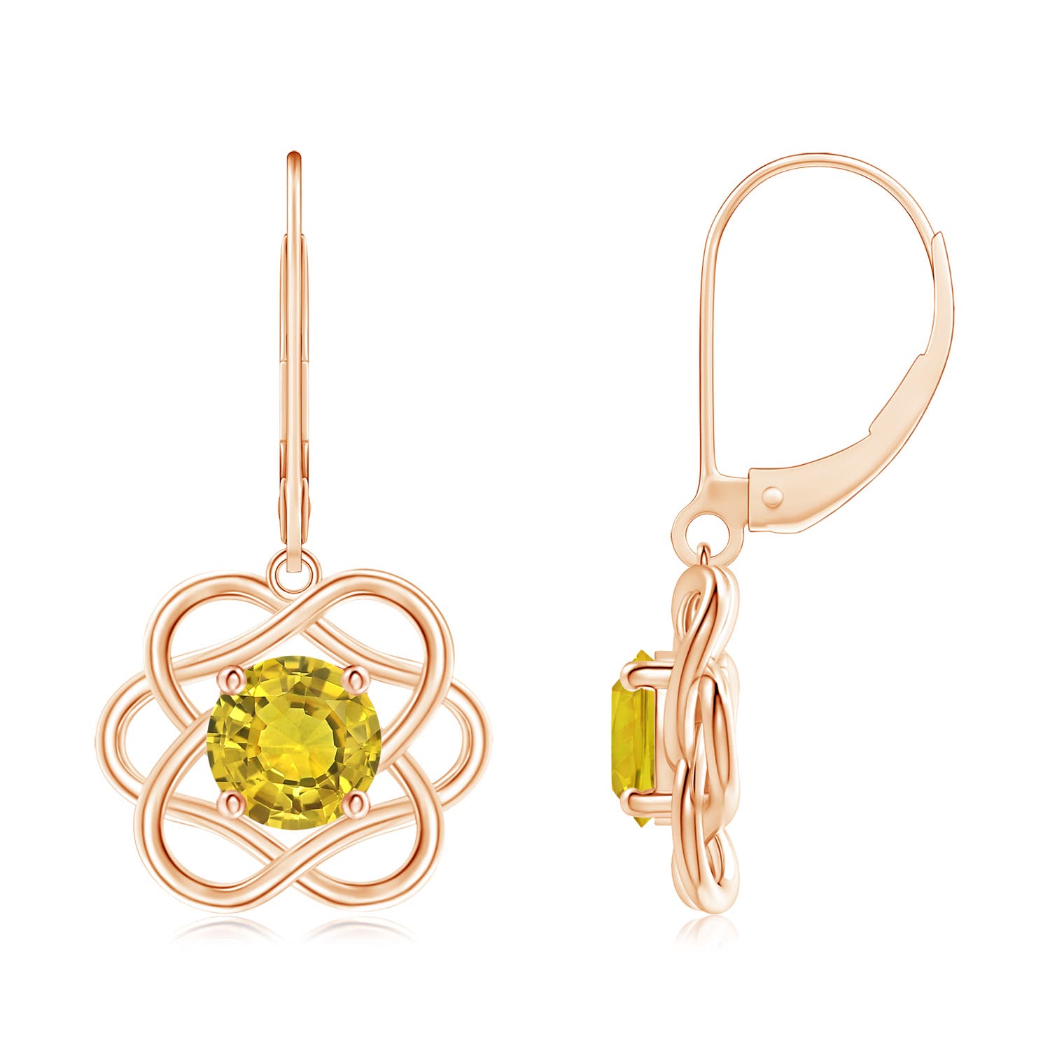 AAAA - Yellow Sapphire / 2 CT / 14 KT Rose Gold