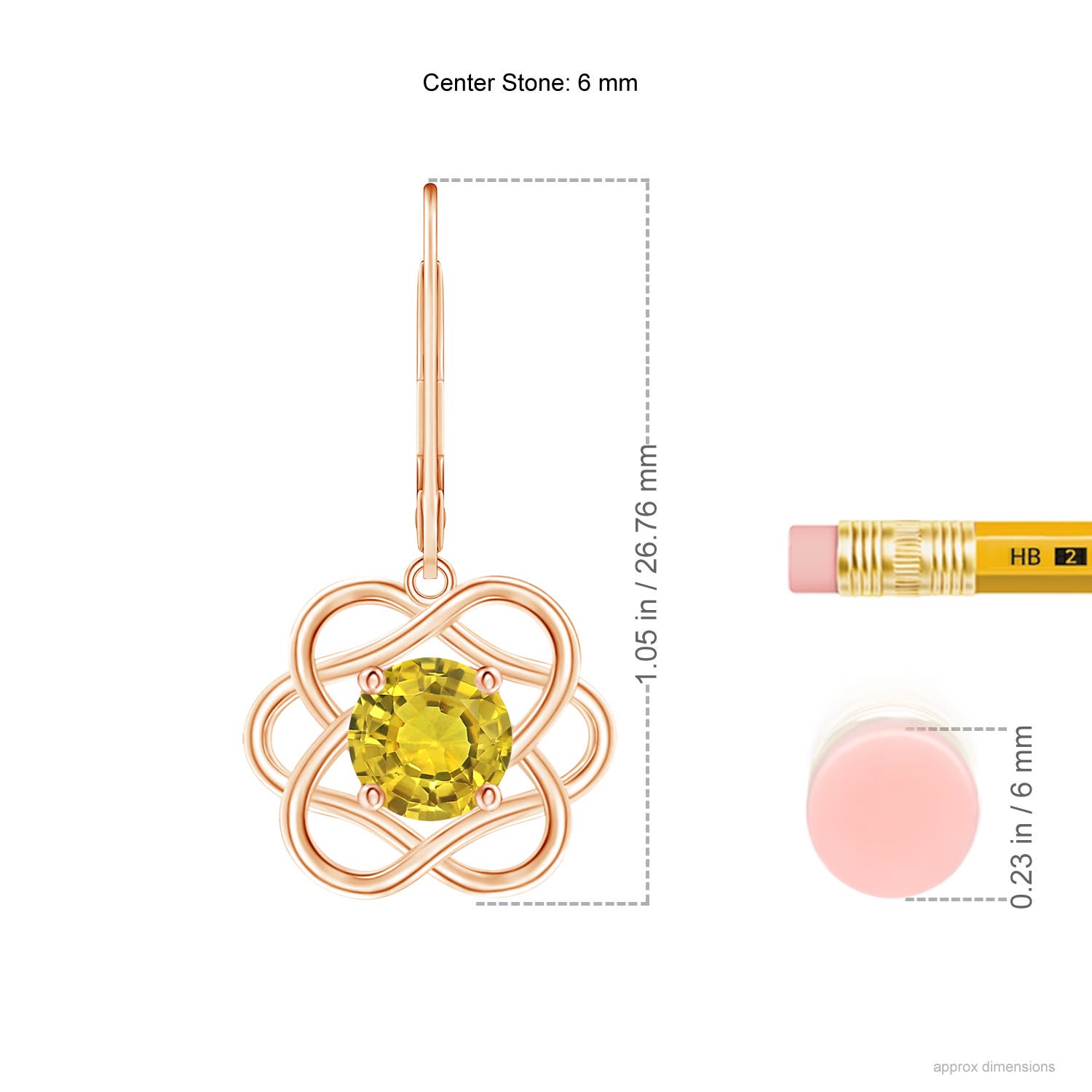 AAAA - Yellow Sapphire / 2 CT / 14 KT Rose Gold