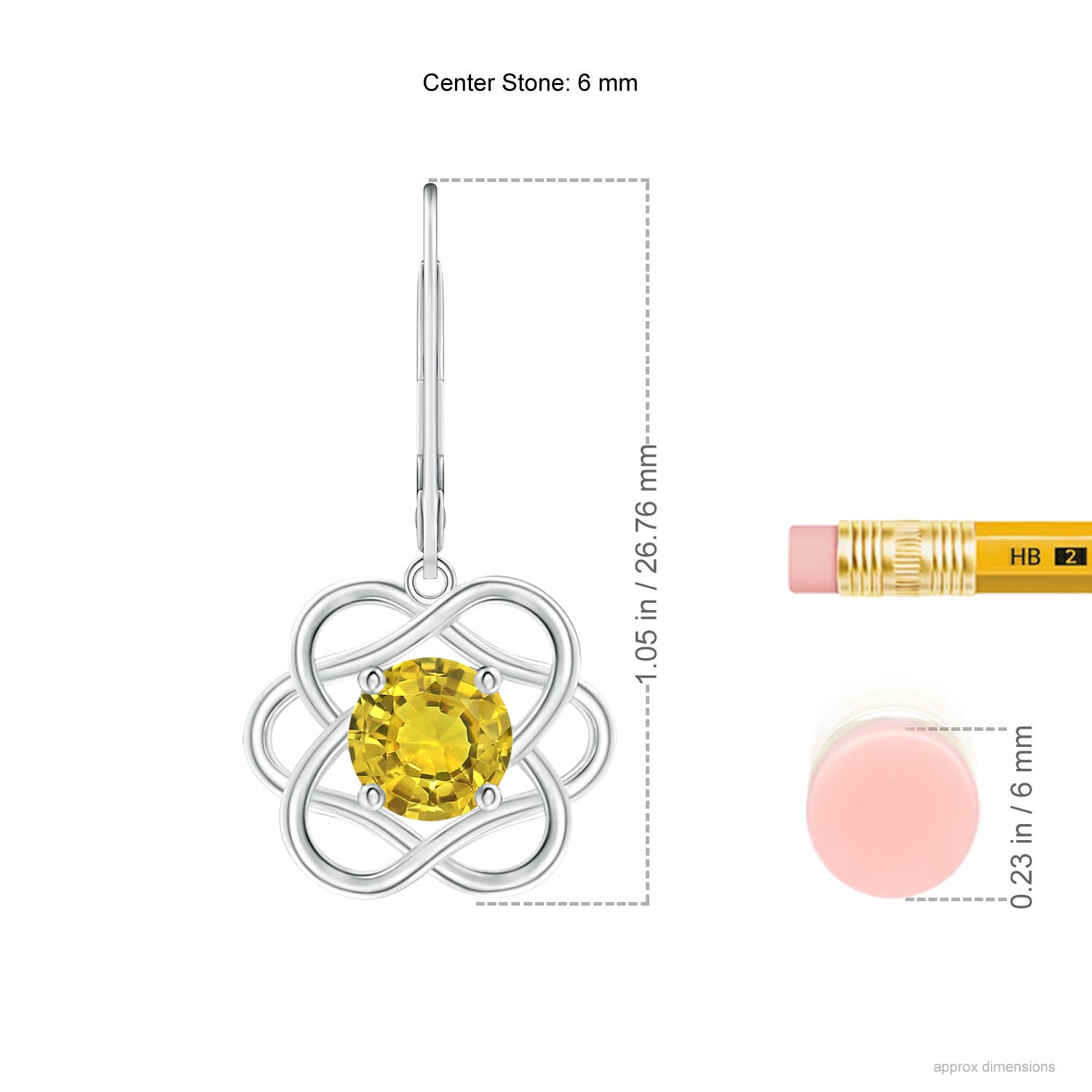 AAAA - Yellow Sapphire / 2 CT / 14 KT White Gold