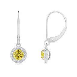 Halo Yellow Diamond Halo Earrings
