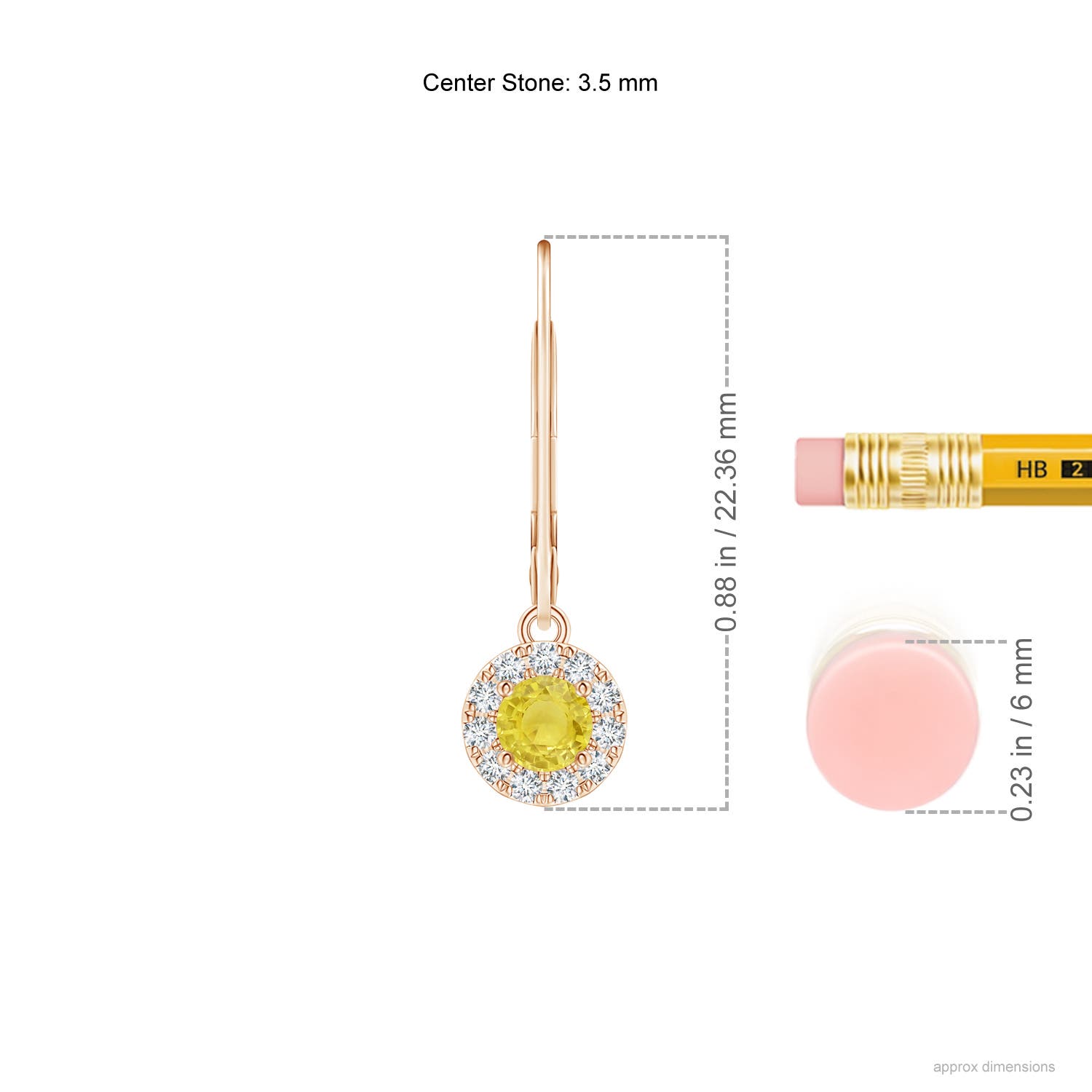 A - Yellow Sapphire / 0.58 CT / 14 KT Rose Gold