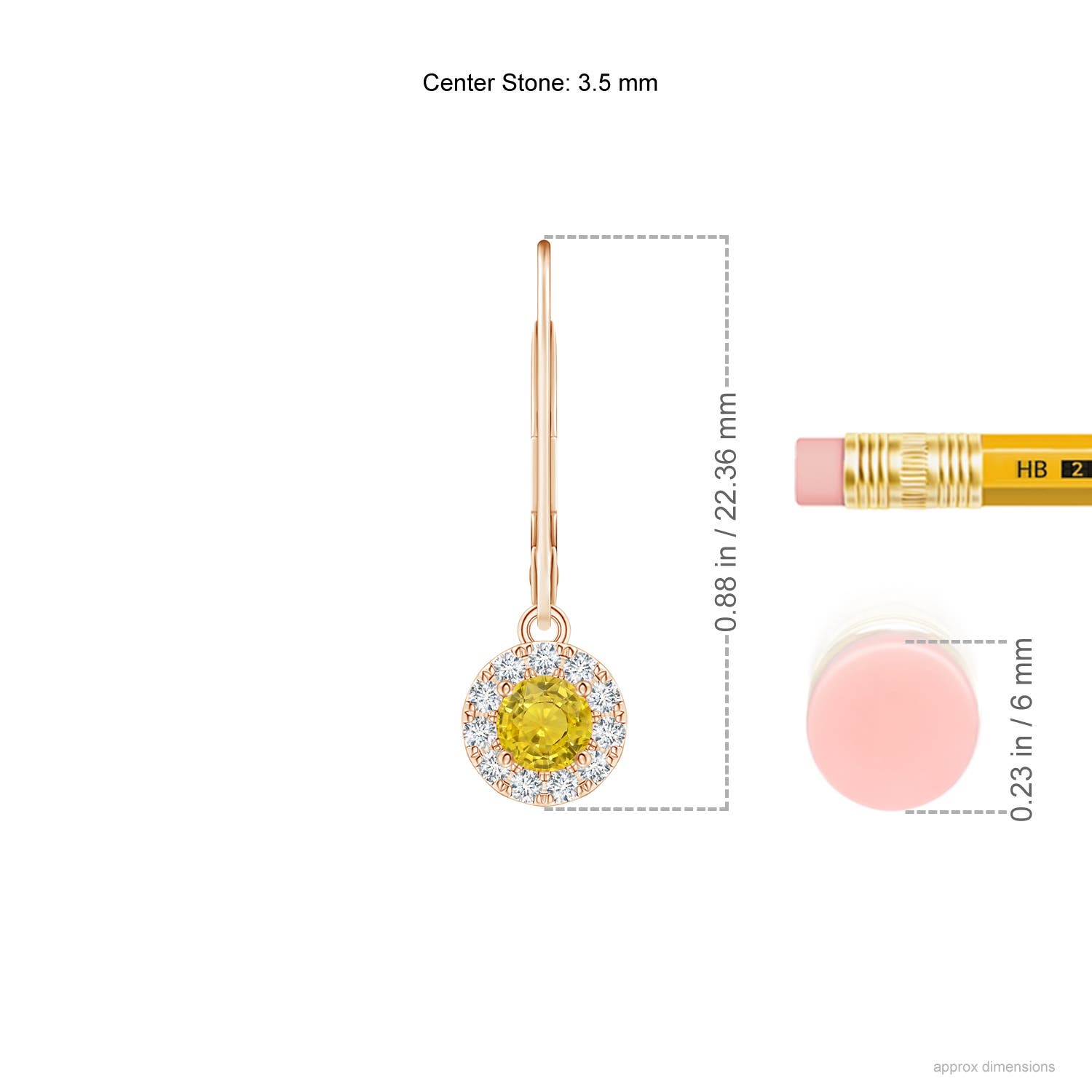 AAA - Yellow Sapphire / 0.58 CT / 14 KT Rose Gold