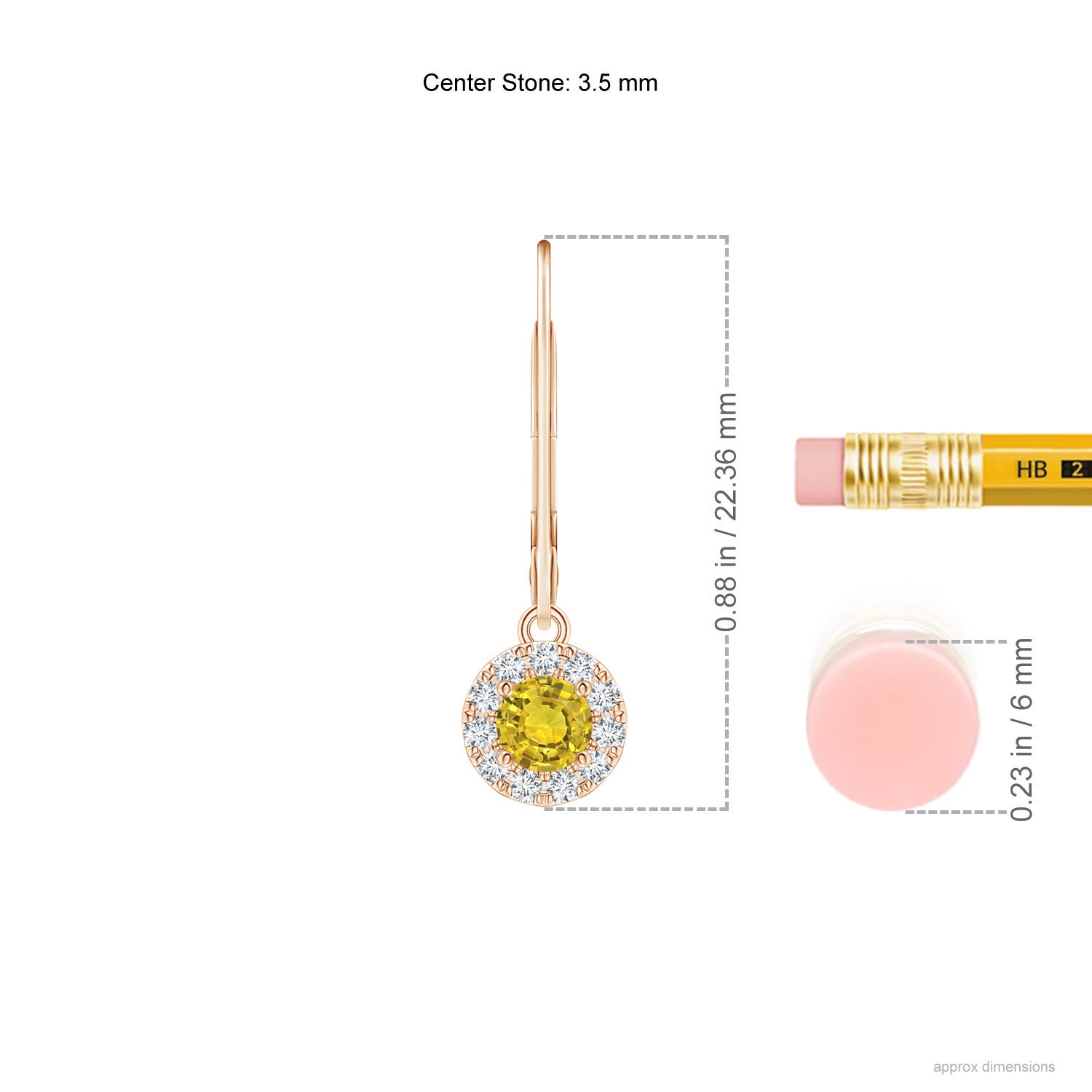 AAAA - Yellow Sapphire / 0.58 CT / 14 KT Rose Gold