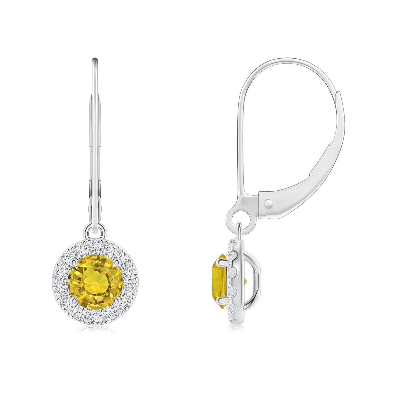 AAAA - Yellow Sapphire / 1.02 CT / 14 KT White Gold