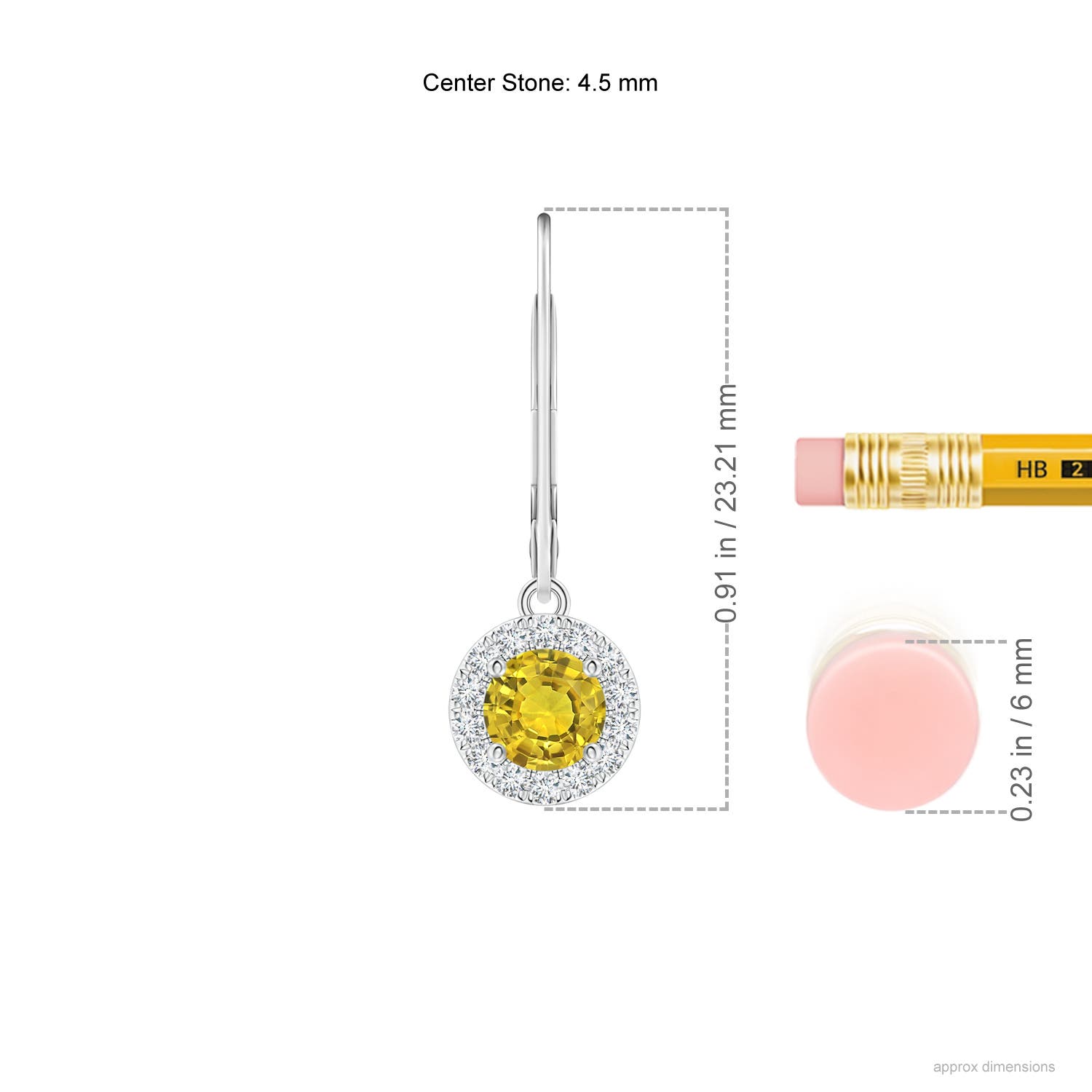 AAAA - Yellow Sapphire / 1.02 CT / 14 KT White Gold