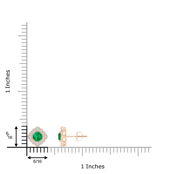 AAA - Emerald / 0.87 CT / 14 KT Rose Gold