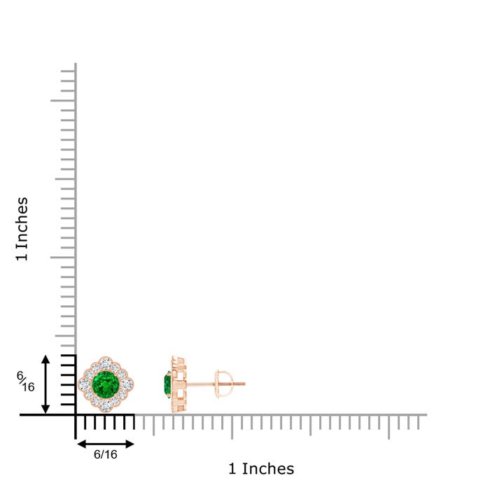 AAAA - Emerald / 0.87 CT / 14 KT Rose Gold