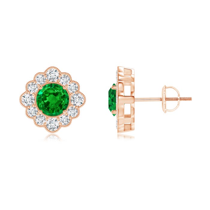 AAAA - Emerald / 1.47 CT / 14 KT Rose Gold