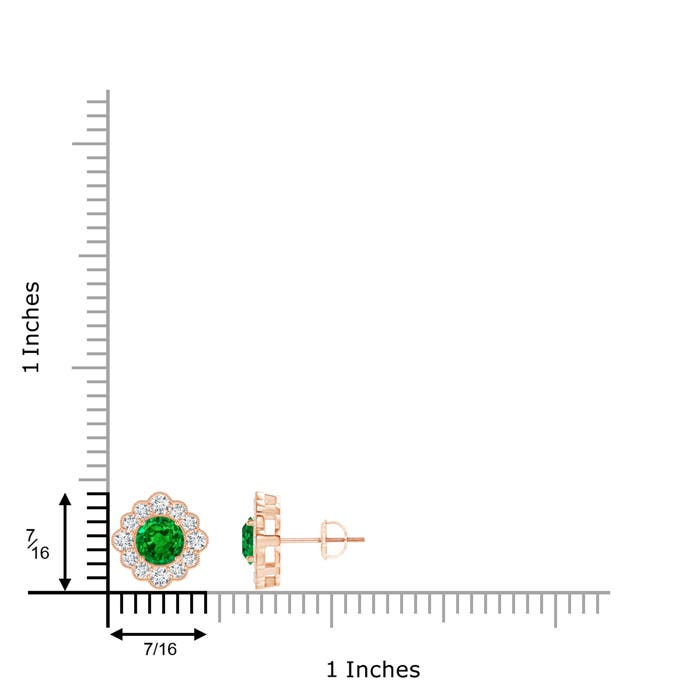 AAAA - Emerald / 1.47 CT / 14 KT Rose Gold