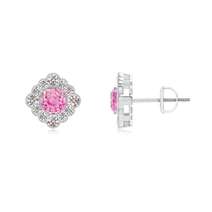 A - Pink Sapphire / 1.05 CT / 14 KT White Gold