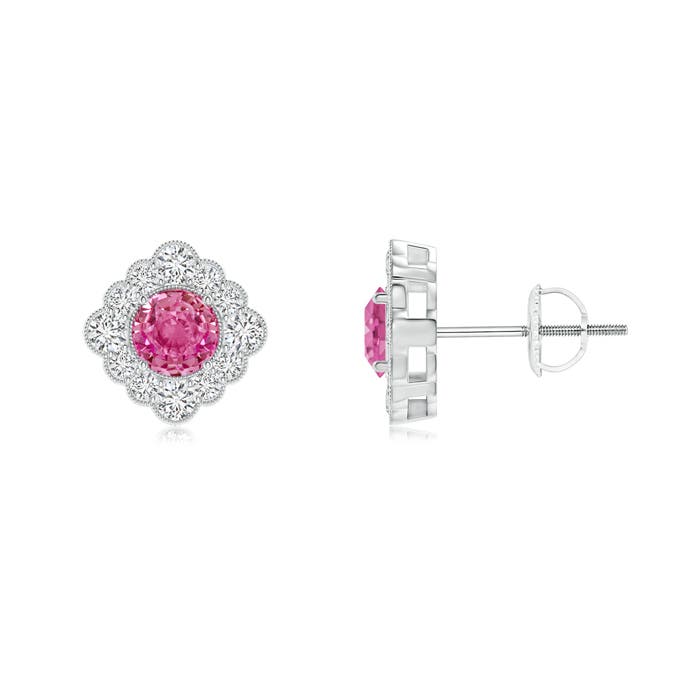 AAA - Pink Sapphire / 1.05 CT / 14 KT White Gold