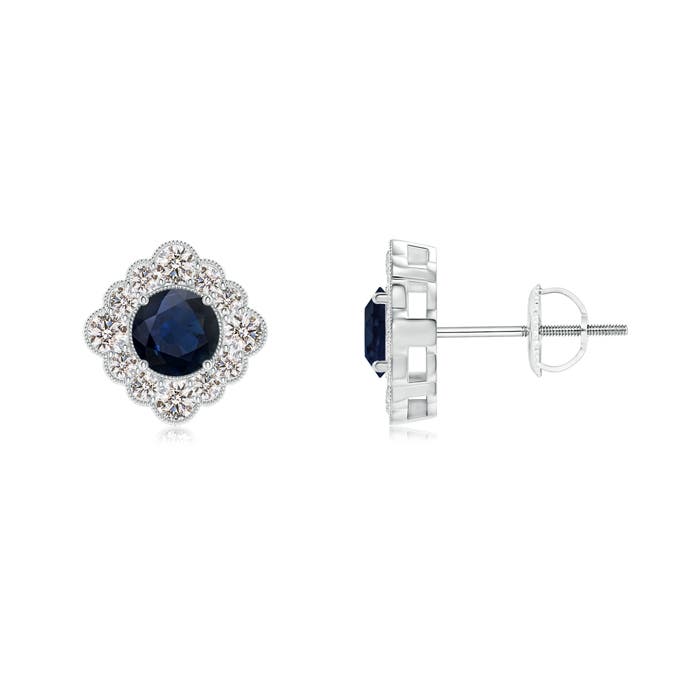 A - Blue Sapphire / 1.05 CT / 14 KT White Gold