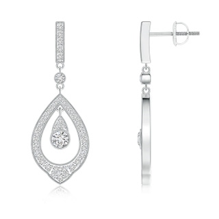 3.6mm HSI2 Open Drop Diamond Dangle Earrings in P950 Platinum