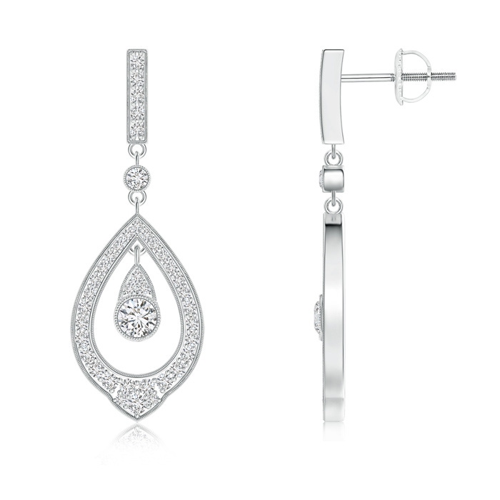 3.6mm HSI2 Open Drop Diamond Dangle Earrings in White Gold