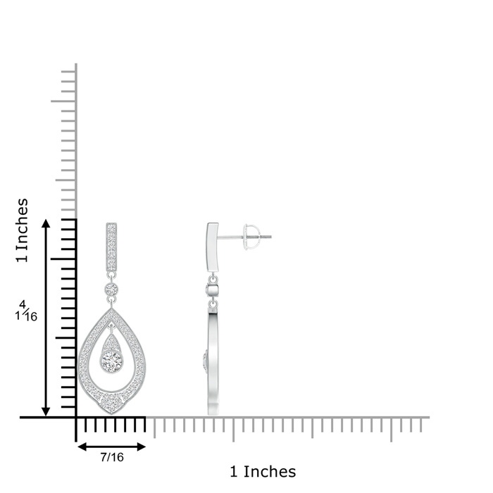 3.6mm HSI2 Open Drop Diamond Dangle Earrings in White Gold product image