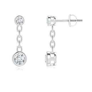 3.7mm GVS2 Bezel-Set Diamond Yard Chain Drop Earrings in P950 Platinum