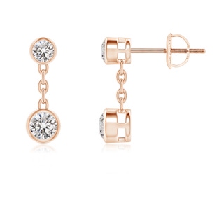 3.7mm IJI1I2 Bezel-Set Diamond Yard Chain Drop Earrings in 10K Rose Gold