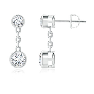 4.1mm GVS2 Bezel-Set Diamond Yard Chain Drop Earrings in P950 Platinum