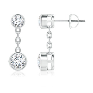 4.5mm GVS2 Bezel-Set Diamond Yard Chain Drop Earrings in P950 Platinum