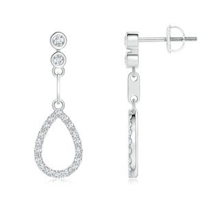 2mm GVS2 Bezel and Prong-Set Diamond Open Drop Earrings in White Gold