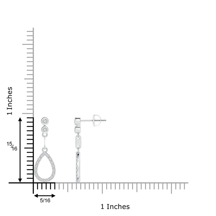 2mm HSI2 Bezel and Prong-Set Diamond Open Drop Earrings in White Gold Product Image