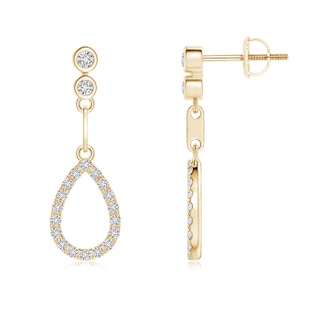 2mm HSI2 Bezel and Prong-Set Diamond Open Drop Earrings in Yellow Gold