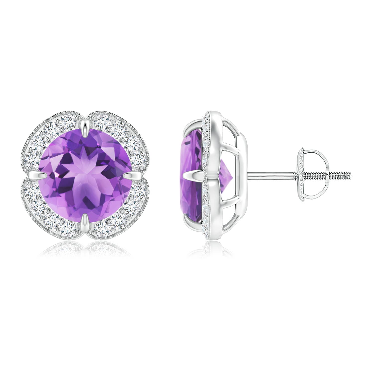 A - Amethyst / 3.85 CT / 14 KT White Gold