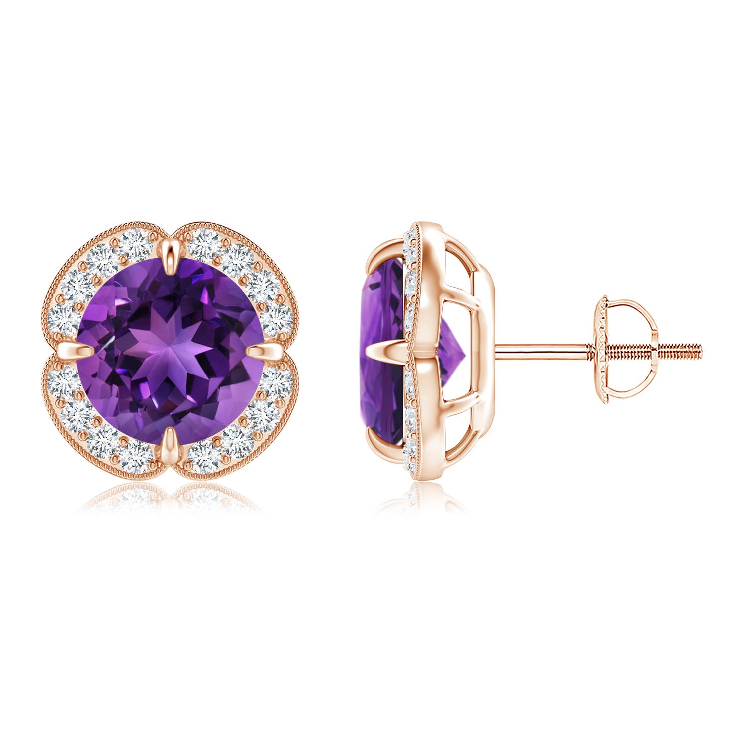 AAAA - Amethyst / 3.85 CT / 14 KT Rose Gold