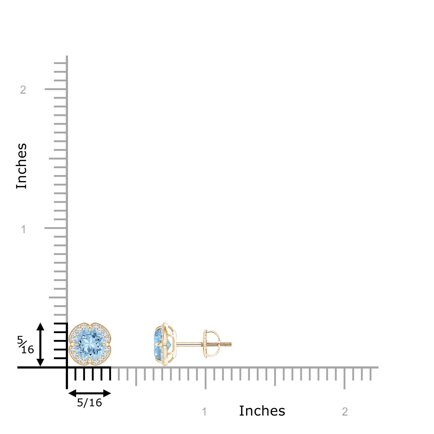 AAA - Aquamarine / 0.9 CT / 14 KT Yellow Gold