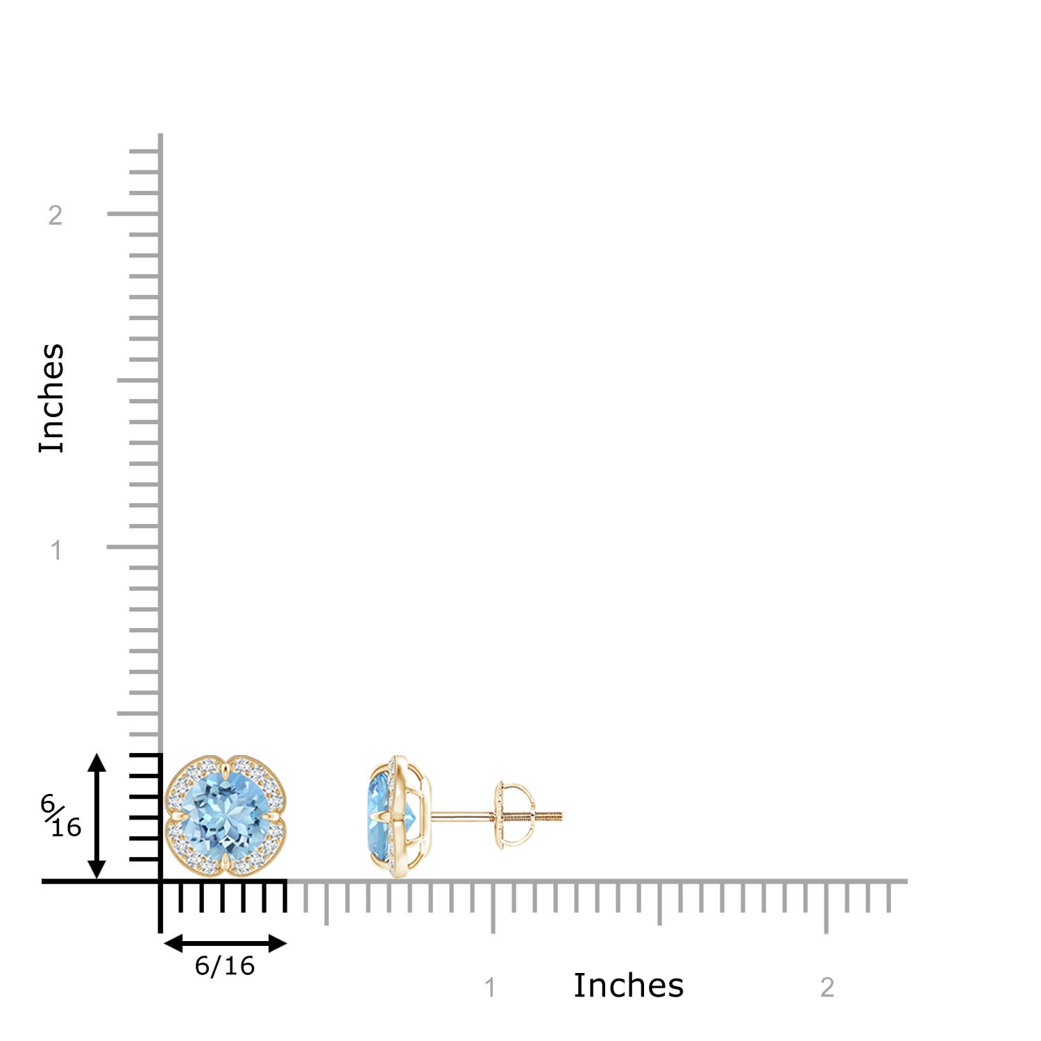 AAAA - Aquamarine / 1.63 CT / 14 KT Yellow Gold