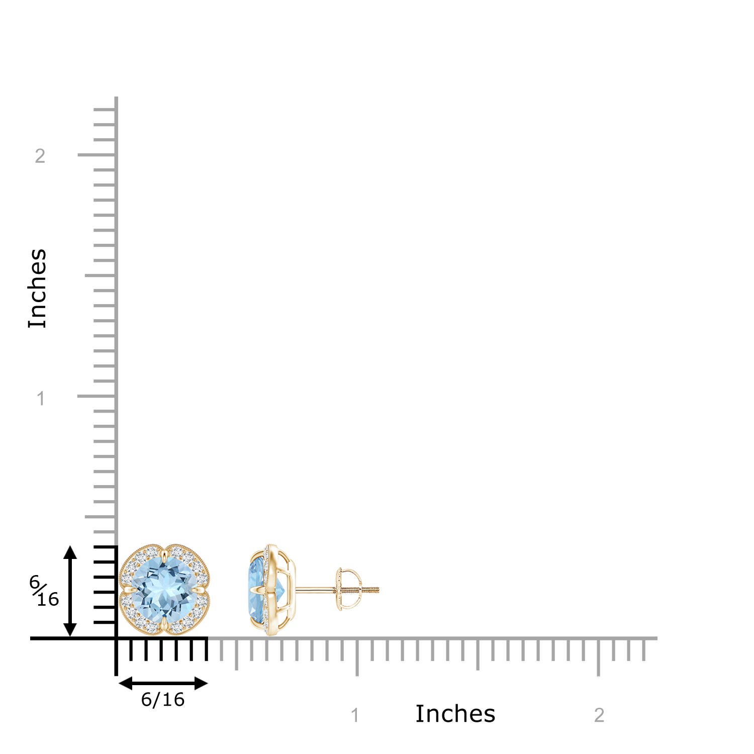 AAA - Aquamarine / 2.5 CT / 14 KT Yellow Gold