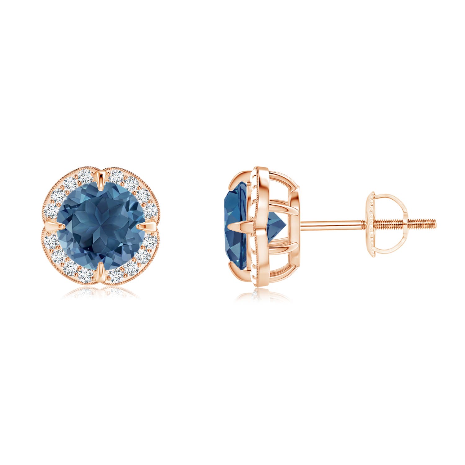 A - London Blue Topaz / 2.09 CT / 14 KT Rose Gold