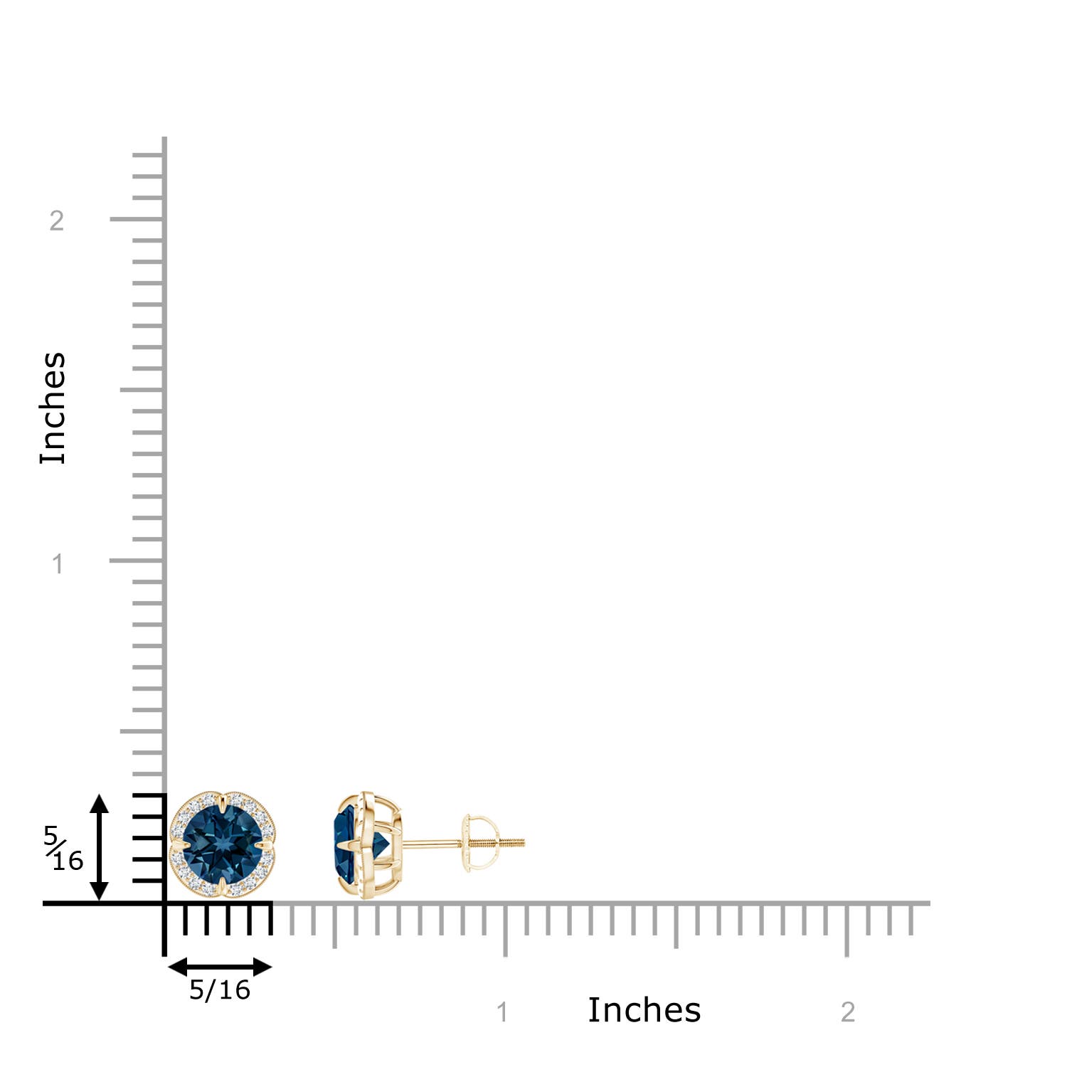 AAAA - London Blue Topaz / 2.09 CT / 14 KT Yellow Gold